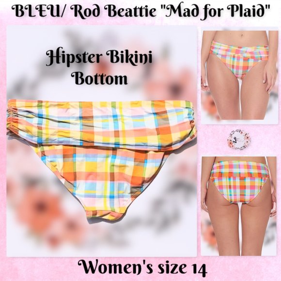 Bleu Rod Beattie Other - 🆕Bleu/ Rod Beattie "Mad for Plaid" Hipster Bikini Bottom size 14